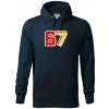 67 - čísla - Mikina pánska Cape s kapucňou - 4XL ( Tmavomodrá (takmer čierna) )