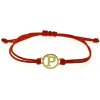 Šperky VIA Zlatý náramok s červenou šnúrkou - P - SVN17