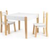 EcoToys Detský drevený stôl so stoličkami - biely