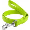 WAU DOG Ploché kožené vodítko zelenej farby 122cm šírka: 25 mm