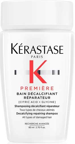 Kérastase Première Bain Décalcifiant Réparateur odvápňujúci a obnovujúci šampónový kúpeľ pre poškodené vlasy cestovné balenie 80 ml