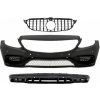 KITT Front Bumper suitable for Mercedes C-Class W205 S205 (2014-2018) with Grille and Diffuser C63 Design Black