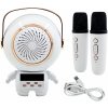 Verk 27312 Karaoke Bluetooth reproduktor 5 W, 2x bezdrôtový mikrofón, biely