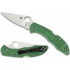 Spyderco C11FPGR Delica 4 Lightweight Flat Ground vreckový nôž 7,5 cm, zelená, FRN