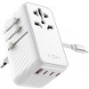 FIXED Voyager univerzálny cestovný adaptér 85W s portami 3x USB-C / USB-A a výsuvným káblom USB-C - biely FIXCT85-4C1A-WH - možnosť vrátiť tovar ZADARMO do 30tich dní