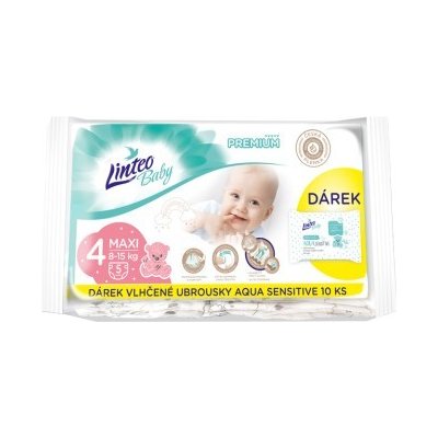 Linteo Baby Premium Maxi jednorázové plienky 8-15kg 5ks + darček