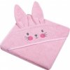 DuetBaby Animals ružová 328 detská osuška s kapucňou 100 x 100 cm (froté osuška s potlačou)