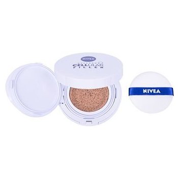 Nivea Hyaluron Cellular Filler 3v1 pečující tónovací krém make-up v houbičce 03 Tmavý 15 g