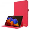 VSETKONAMOBIL 55261 FABRIC Zaklápací obal pre Samsung Galaxy Tab S8+ / S7+ / S7 FE červený