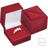 Jantario Krabička na prsteň alebo náušnice bordový zamat 4,3 x 4,7 x 3,9 cm 101047