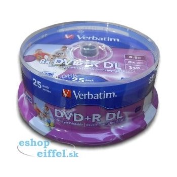 Verbatim DVD+R 8,5GB 8x, 25ks