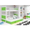 Interbeds Poschodová posteľ Rico 3 trojmiestna biela 200cm x 90cm zelená
