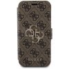 Puzdro na mobil Guess PU 4G Metal Logo Book Puzdro na iPhone 15 Pro Max Brown (GUBKP15X4GMGBR)