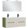 Trent Kúpeľňový nábytok 120 cm keramické umývadlo so zrkadlom 60x120 cm svetlozeleno-biele