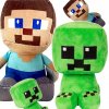 MINECRAFT VODNÝ SVET SADA PLYŠOVÝCH MASKOTOV 2v1 JAZDEC STEVE CREEPER