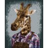 ZUTY Maľovanie podľa čísel ŽIRAFA V KOŠELI Rámovanie vypnuté plátno na rám Rozmer 80x100 cm
