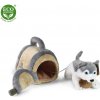 Plyšový pes husky 13 cm s prepravkou ECO-FRIENDLY