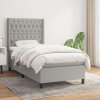 Box spring postel s matrací světle šedá 90x190 cm textil Šedá 3131633
