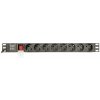 Gembird PDU 8 schucko, C14, 1U, 10 A, 3m EG-PDU-014-C14