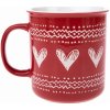 Vianočný keramický hrnček Christmas heart I červená, 710 ml