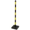 Manutan Plastový vymedzovací stĺpik Mayleen so zaťažením, výška 90 cm, čierny/žltý