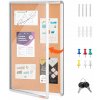 Tablica Korkowa 60x90CM Zamknięta W Kolorze Stopu Aluminium Z Zamkiem