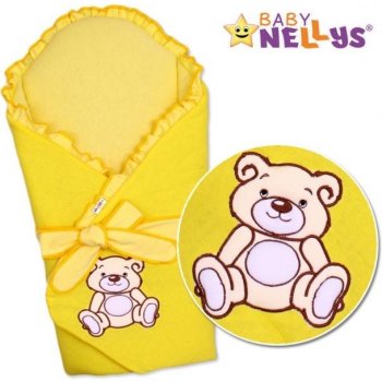 Baby Nellys Zavinovačka s výztuž Medvídek TEDDY jersey krémovo žltá