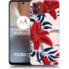 Picasee silikónový prehľadný obal pre Motorola Moto G32 - Red Lily