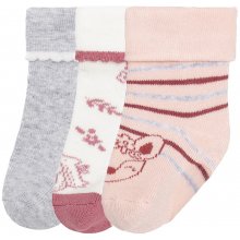 Lupilu Dievčenské ponožky pre bábätká 3 páry bledoružová/biela/sivá