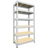 Kovový regál Biedrax 45 x 90 x 180 cm, biely - 6 políc MDF, 275kg