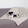 Plyšová deka KENNY 100x150 cm béžová s kostičkami a packami