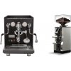 ECM Synchronika, black, dark walnut + Eureka Mignon Libra, CR chrome