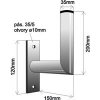 Držák antény na zeď, galvanický zinek, délka 15cm, výška 20cm