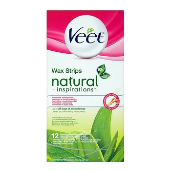 Veet Natural Inspirations voskové depilačné pásiky pre normálnu a suchú pokožku 12 ks