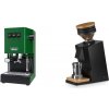 Gaggia New Classic E24 BC, green + Eureka Mignon Single Dose, Black & Oak