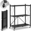 Kovový regál 70x35x87 cm 3 police lakovaný mobilný HIGHER CJ01-03