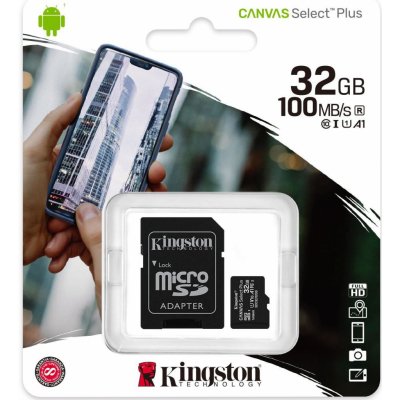 Kingston Canvas Select Plus microSDHC Class10 UHS-I 32GB + adapter
