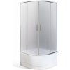 Roltechnik Štvrťkruhový sprchový kút FAMILY NEO v sete s hlbokou vaničkou 80 x 80 cm Brillant Sklo MATT GLASS Univerzální