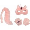 Plyšový dress-up set Wild & Soft - Ružový jednorožec (maska, rukavice, chvost) uni