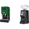 Gaggia New Classic E24 BC, green + Eureka Atom 60, black