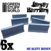 Green Stuff World Resin Jersey Barriers – betónové zábrany Jersey (6 ks)
