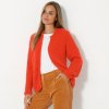 Krátky kardigan z úpletu s predĺženým vláknom papriková 050 Blancheporte