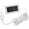 Digitálny senzor teploty s displejom rôzne typy - Biely so senzorom vlhkosti + kábel