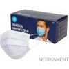 POLMASK Rúško zdravotnícke biele nesterilné jednorazové typ IIR s gumičkami 50 ks