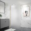 Erga Paris, sprchová zástena Walk-In 160x200 cm, 8mm sklo námraza, zlatý lesklý profil, ERG-V02-PARIS-160x200-FR-GD