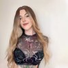 Popolavá blond vlnitá parochňa Luxura s tmavými korienkami