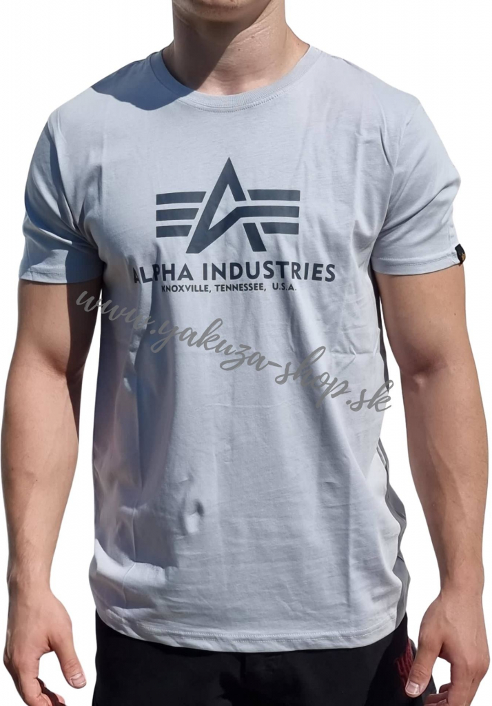 Alpha Industries Basic T-Shirt Pastel grey tričko pánske šedé