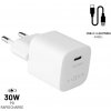 FIXED Mini sieťová USB-C nabíjačka 30W PD 1.2m biela FIXC30M-CL-WH - Univerzálny USB-C adaptér s Lightning káblom MFi