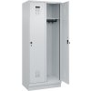 Šatňová skriňa C+P Cabo-Plus 2 oddelenia, 800 x 500 x 1950 mm, sivá, podstavec