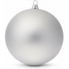DECOLED Veľká vianočná ozdoba 30 cm plastová guľa strieborná matná